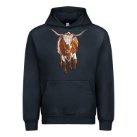 Navy longhorn cow Urban Hoodie - RanaPortraitStore