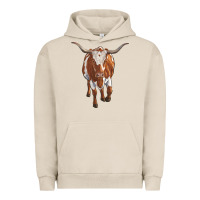 Pigment French Oak longhorn cow Urban Hoodie - RanaPortraitStore