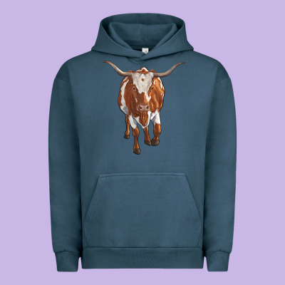 Longhorn Cow Urban Hoodie Designed By Ranaportraitstore