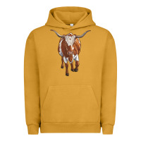 Pigment Peanut Butter longhorn cow Urban Hoodie - RanaPortraitStore