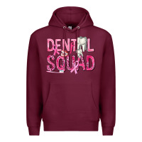Burgundy Dental Squad with Teeth Premium Hoodie - texasbilliewilder