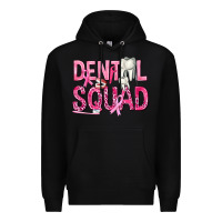 Black Dental Squad with Teeth Premium Hoodie - texasbilliewilder