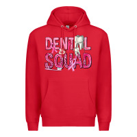 Red Dental Squad with Teeth Premium Hoodie - texasbilliewilder