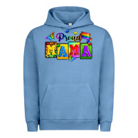 Pigment Pebble Blue proud mama Urban Hoodie - Zillion Design Studio