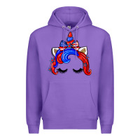 Purple 4th of july unicorn Premium Hoodie - Zillion Design Studio