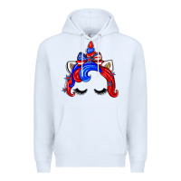 White 4th of july unicorn Premium Hoodie - Zillion Design Studio