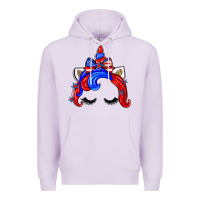 Lilac 4th of july unicorn Premium Hoodie - Zillion Design Studio