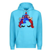 Ocean Blue 4th of july unicorn Premium Hoodie - Zillion Design Studio