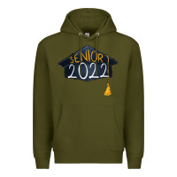 Army Green senior 2022 graduation cap Premium Hoodie - RanaPortraitStore