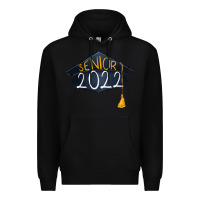 Black senior 2022 graduation cap Premium Hoodie - RanaPortraitStore