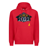 Red senior 2022 graduation cap Premium Hoodie - RanaPortraitStore