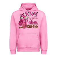 Fuchsia Pink Nobody Fights Alone Coffee Urban Hoodie - texasbilliewilder