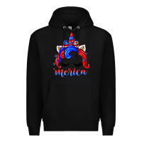 Black 4th of july 'merica unicorn Premium Hoodie - Zillion Design Studio