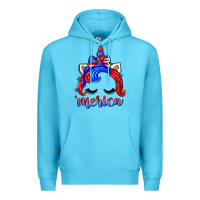 Ocean Blue 4th of july 'merica unicorn Premium Hoodie - Zillion Design Studio