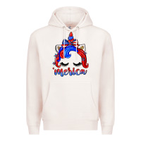 Pale Pink 4th of july 'merica unicorn Premium Hoodie - Zillion Design Studio
