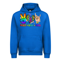 Cobalt peace love rock Urban Hoodie - Zillion Design Studio