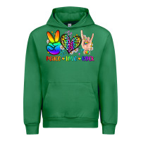 Emerald peace love rock Urban Hoodie - Zillion Design Studio