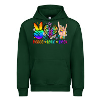 Forest Green peace love rock Urban Hoodie - Zillion Design Studio