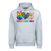 Heather Grey peace love rock Urban Hoodie - Zillion Design Studio