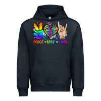 Navy peace love rock Urban Hoodie - Zillion Design Studio