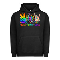 Pigment Black peace love rock Urban Hoodie - Zillion Design Studio
