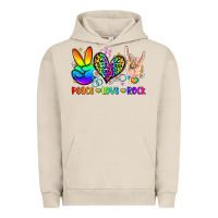 Pigment French Oak peace love rock Urban Hoodie - Zillion Design Studio