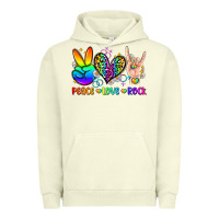 Pigment Pistachio peace love rock Urban Hoodie - Zillion Design Studio