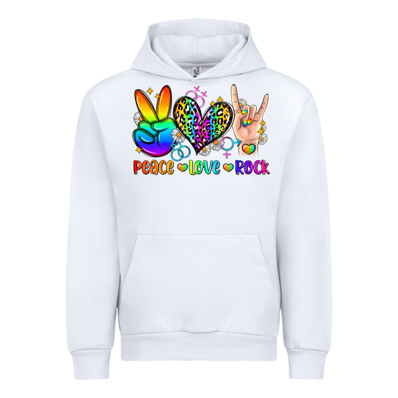 Peace Love Rock Urban Hoodie by Zillion Design Studio | Teevron