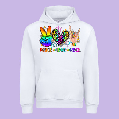 Peace Love Rock Urban Hoodie Designed By Zillion Design Studio