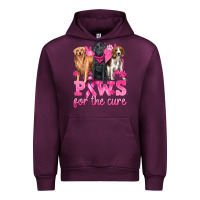 Mauve Wine Paws For The Cure Urban Hoodie - texasbilliewilder