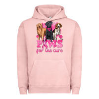 Pigment Salmon Paws For The Cure Urban Hoodie - texasbilliewilder