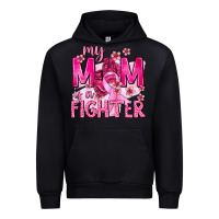 Black My Mom Is a Fighter with Ribbon Urban Hoodie - texasbilliewilder