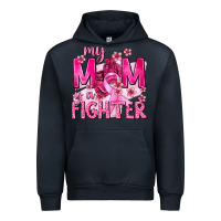 Navy My Mom Is a Fighter with Ribbon Urban Hoodie - texasbilliewilder