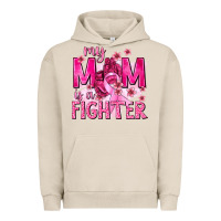Pigment French Oak My Mom Is a Fighter with Ribbon Urban Hoodie - texasbilliewilder
