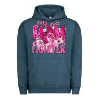 Pigment Midnight Navy My Mom Is a Fighter with Ribbon Urban Hoodie - texasbilliewilder
