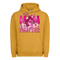 Pigment Peanut Butter My Mom Is a Fighter with Ribbon Urban Hoodie - texasbilliewilder