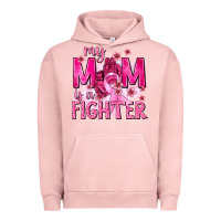 Pigment Salmon My Mom Is a Fighter with Ribbon Urban Hoodie - texasbilliewilder