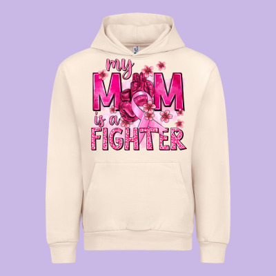 My Mom Is A Fighter With Ribbon Urban Hoodie Designed By Texasbilliewilder