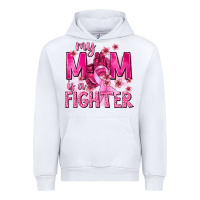 White My Mom Is a Fighter with Ribbon Urban Hoodie - texasbilliewilder
