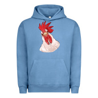 Pigment Pebble Blue silly chicken head Urban Hoodie - RanaPortraitStore