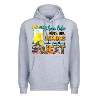 Heather Grey when life gives you lemons make someting sweet Premium Hoodie - Zillion Design Studio