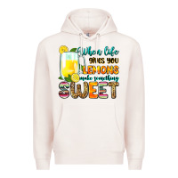Pale Pink when life gives you lemons make someting sweet Premium Hoodie - Zillion Design Studio