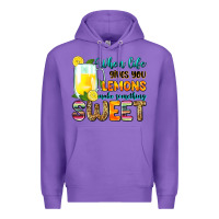 Purple when life gives you lemons make someting sweet Premium Hoodie - Zillion Design Studio