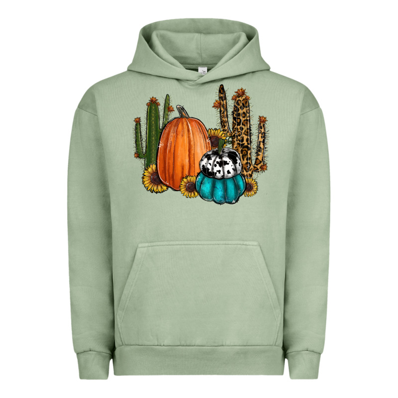 Sunflower Cactus Pumpkin Fall Urban Hoodie by RanaPortraitStore | Teevron