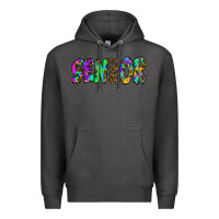 Charcoal Heather senior 2022 tie die leopard Premium Hoodie - RanaPortraitStore