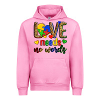 Fuchsia Pink love needs no words Urban Hoodie - Zillion Design Studio