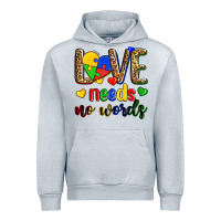 Heather Grey love needs no words Urban Hoodie - Zillion Design Studio