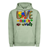 Pigment Oil Green love needs no words Urban Hoodie - Zillion Design Studio