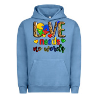 Pigment Pebble Blue love needs no words Urban Hoodie - Zillion Design Studio