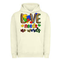 Pigment Pistachio love needs no words Urban Hoodie - Zillion Design Studio
